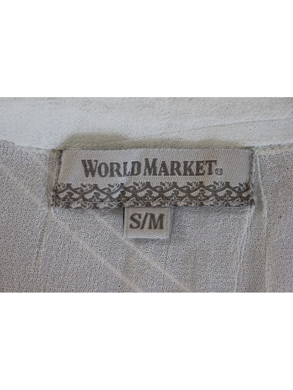 Vintage World Market Size S/M Mint Floral Lace Long Sleeve Button Up Blouse - Picture 12 of 14